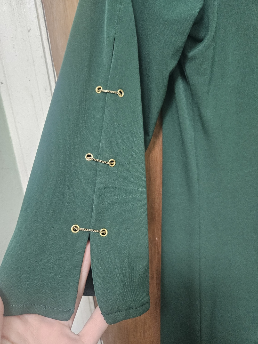 Michael Kors Dark Green V-Neck Tunic Dress - Picture 3 of 3